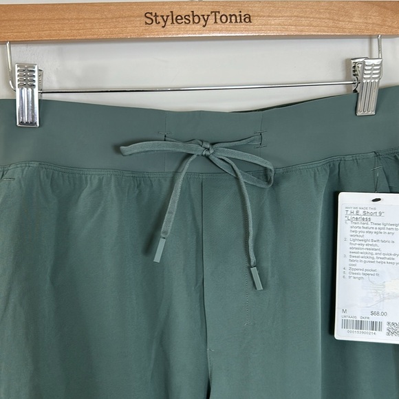 Lululemon The Short 9 inch Linerless Dark Green Mens Lightweight Sz M NEW - Picture 4 of 10